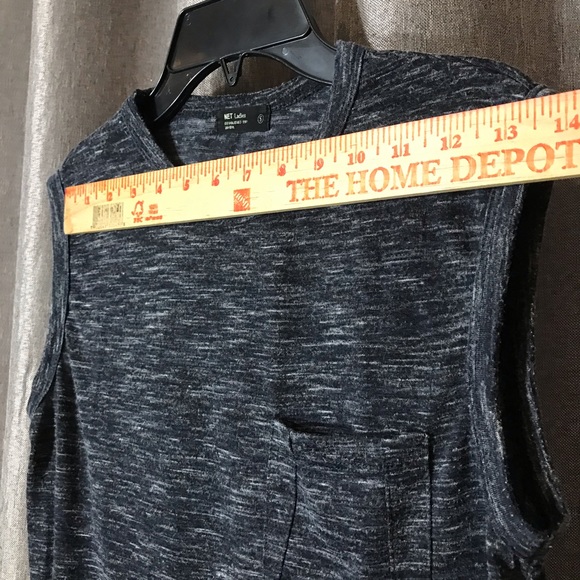 Net Ladies Disrtressed Sleeveless Navy Blue Top - Picture 4 of 5